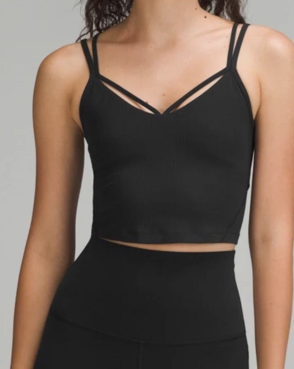 Lululemon Align Strappy Ribbed Crop Tank Top Black 4 Women’s Small